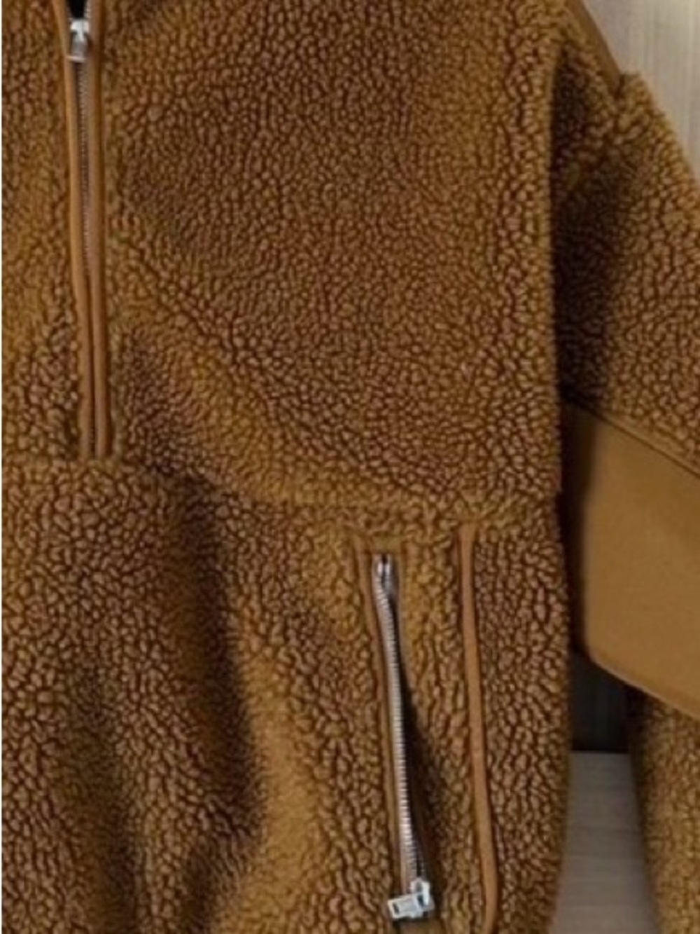 Madewell Sherpa Half Zip Pullover Dried Cedar Brown Size Medium - Picture 6 of 11